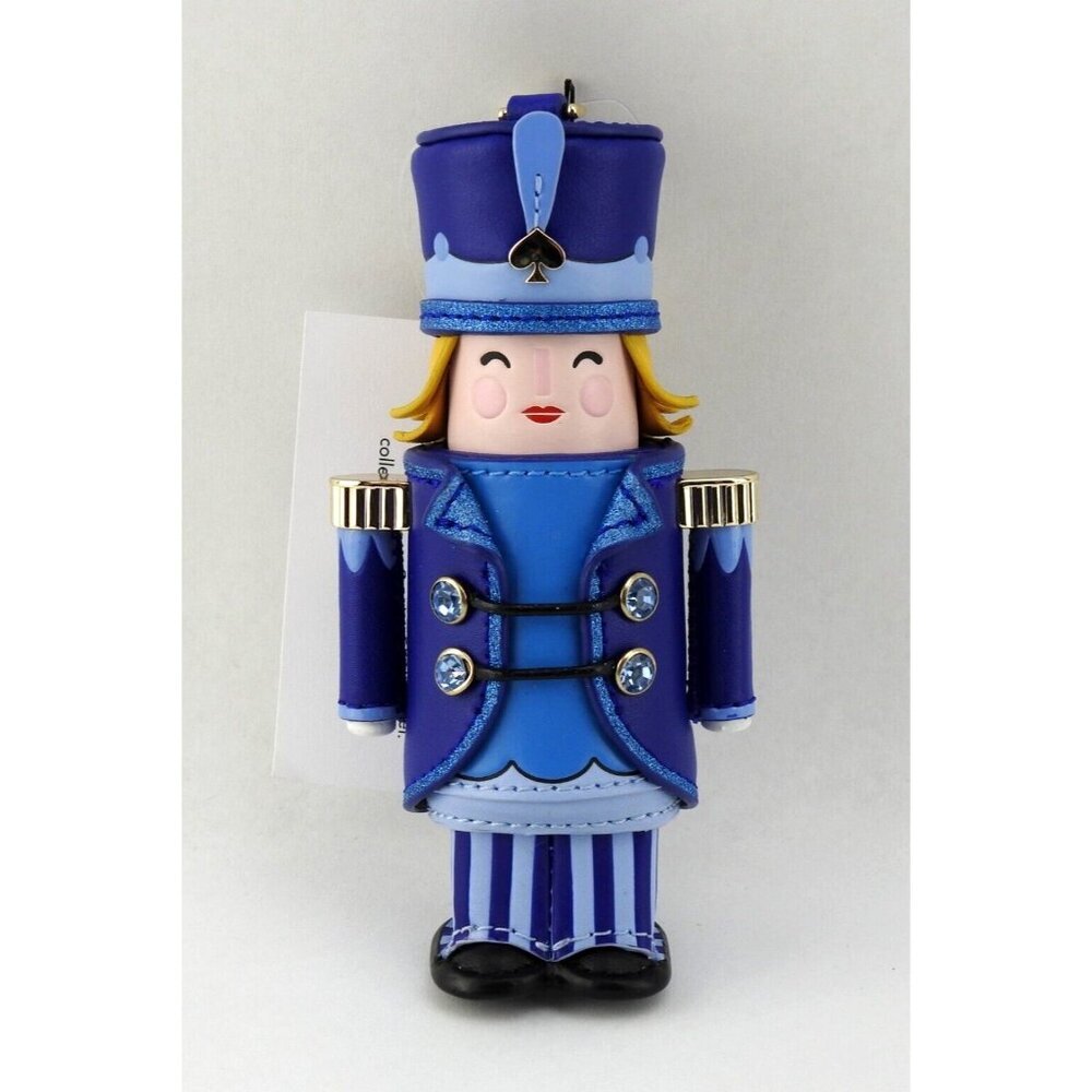 New Kate Spade Nutcracker Girl Christmas Keychain Bag Charm Novelty Key Blue
